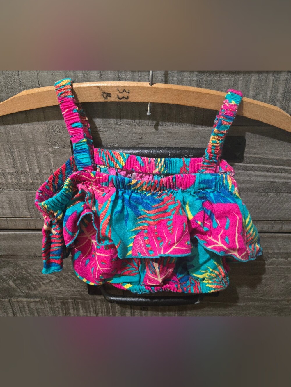 INGear Kids Girls 2 Piece Tropical Outfit Set Pink Blue Size 5/6X